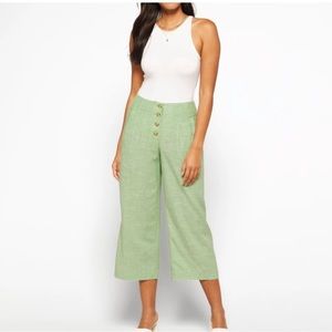 High rise light green linen pant Stitch Fix 14/32